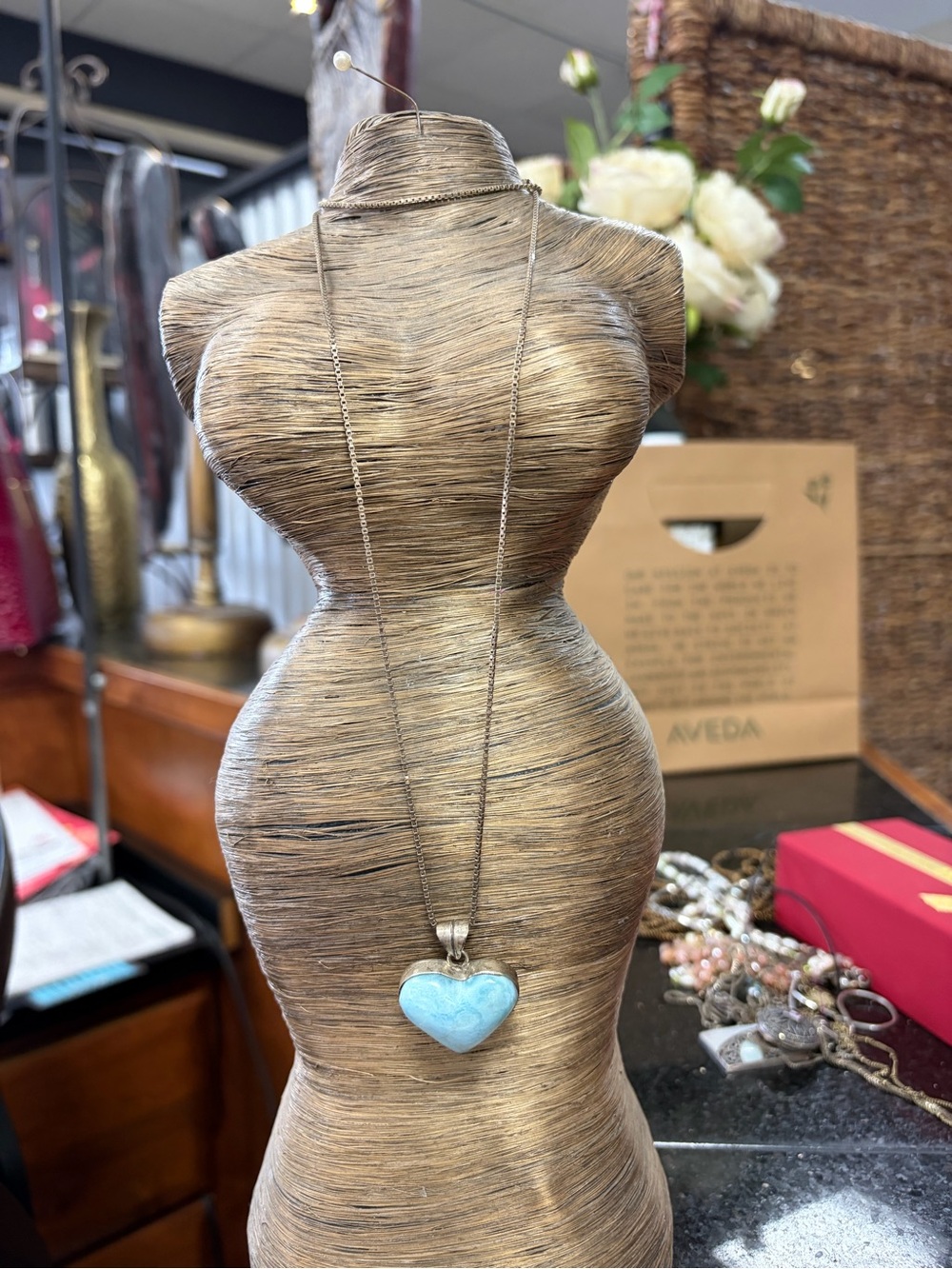 Blue Heart Pendant Necklace - Women Jewelry